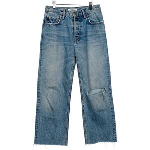 GRLFRND straight leg Jean with fray bottom
